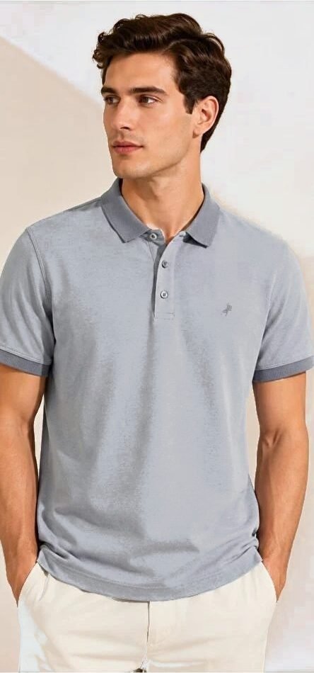 Oxford Polo Yaka Tişört Bej